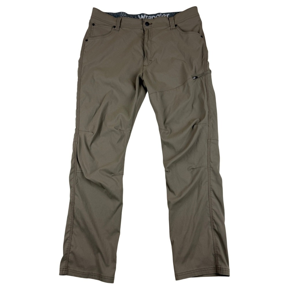 Wrangler All Terrain Gear Pants Men 38x32 Brown Hiking Outdoors Gorpcore EUC